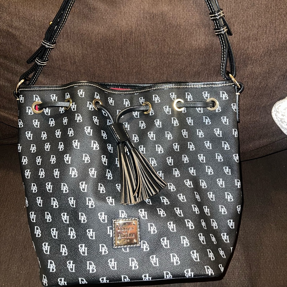 Dooney & Bourke Black and White Monogram Shoulder Bag